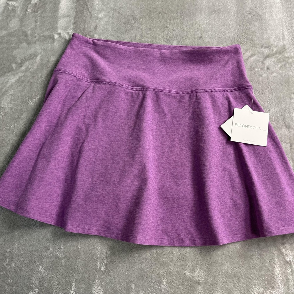 Beyond Yoga Skort Womens XL Purple Heather Pull On Built In Shorts Yoga Athletic - Picture 2 of 10